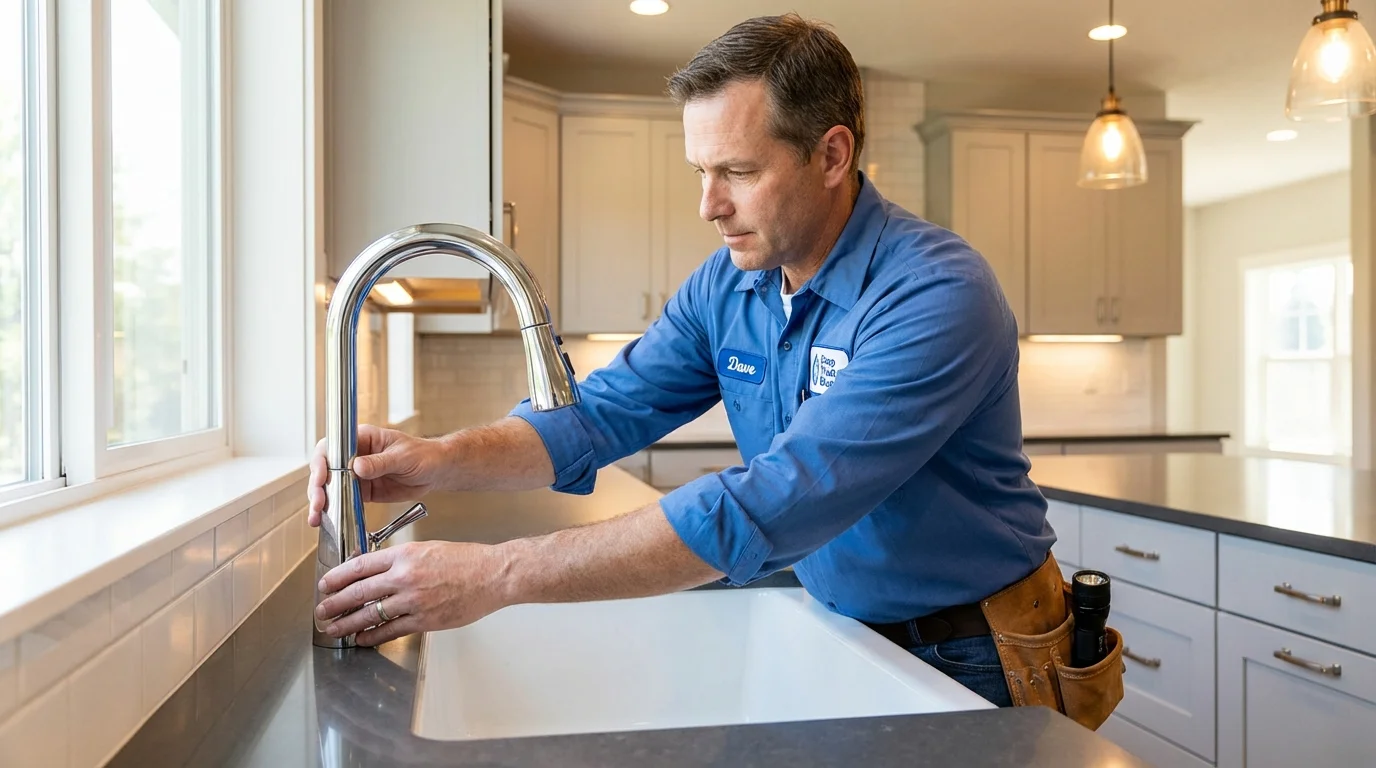 Kitchen faucet installation by Johns Plumbing LLC in Pearl River
